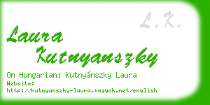 laura kutnyanszky business card